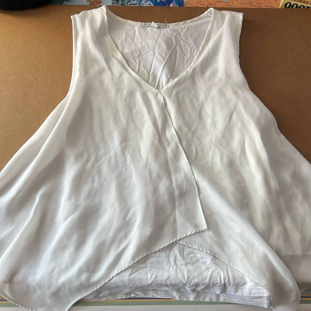 Green Envelope White Tank Top Large